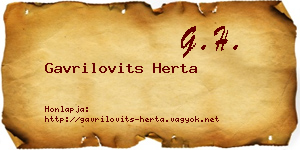 Gavrilovits Herta névjegykártya